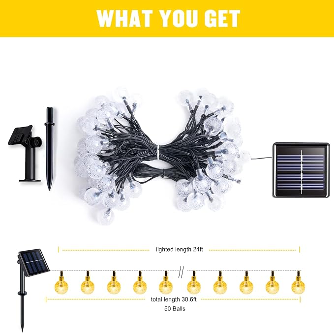 JMEXSUSS Solar String Lights Outdoor Waterproof, Solar Christmas Lights - Image 7