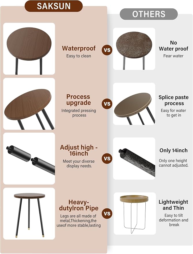 Plant Stand Indoor 2 Pack: Adjustable Wood 16 Inch Plant Stand - Image 4
