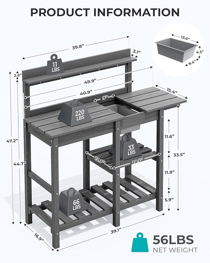 SERWALL Outdoor Potting Bench - Image 2