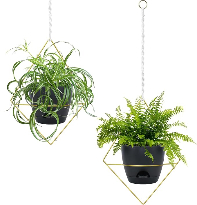 Hanging Planters for Indoor Plants, 2 Set Self Watering Hanging Flower Pots by Koalaime