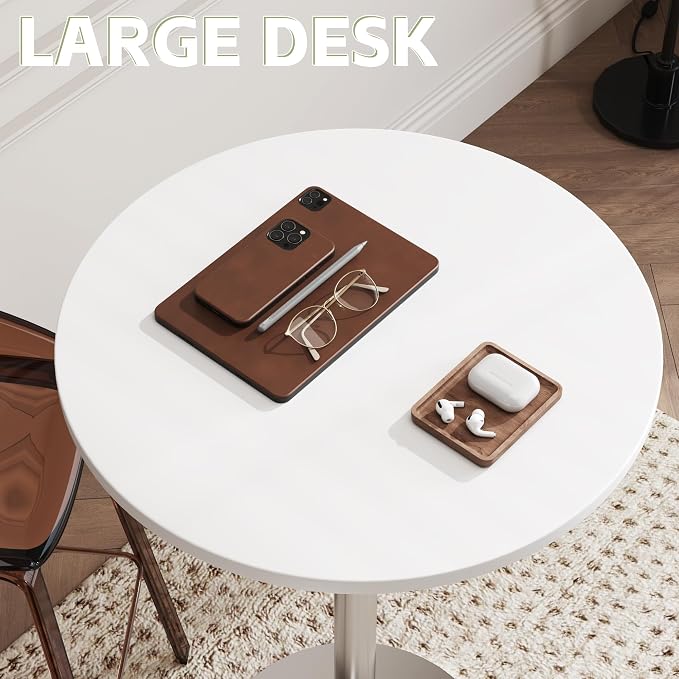 Flamaker Round Bistro Pub Table Modern Style Metal Base MDF Top Cocktail Bar - Image 7