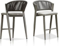PURPLE LEAF Counter Height Bar Stool Set of 2 Outdoor Stool Chair by PURPLELEAF