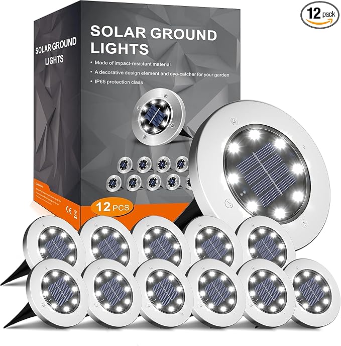 INCX Solar Lights for Outside, 12 Pack Solar Lights Outdoor Waterproof by INCX