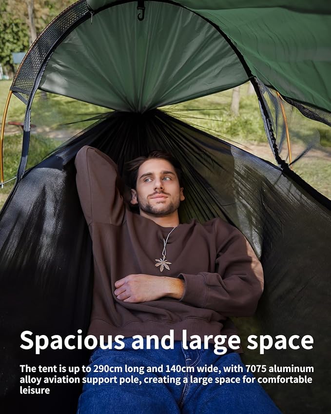 Camping Hammock Tent with Mosquito Net and Sunshade, Extra Large - Image 4
