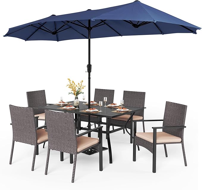 PHI VILLA 7 Pieces Patio Dining Set by PHIVILLAThepioneerofcomfortablehouseholdsupplies