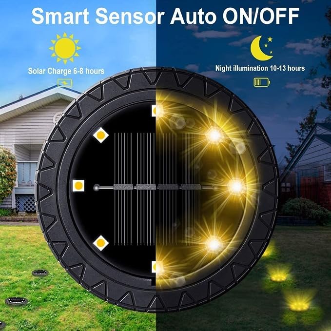 Solar Powered Ground lights 12 Pack, Waterproof LED Solar Lights Outdoor Solar - Image 2