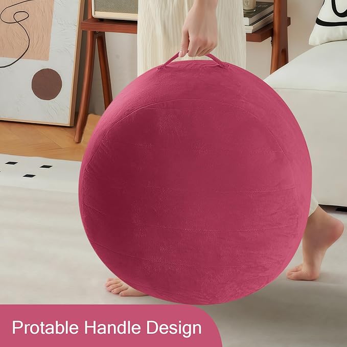 MeMoreCool Round Stuffed Pouf Ottoman Foot Rest, Floor Pouf Foot Stool - Image 8