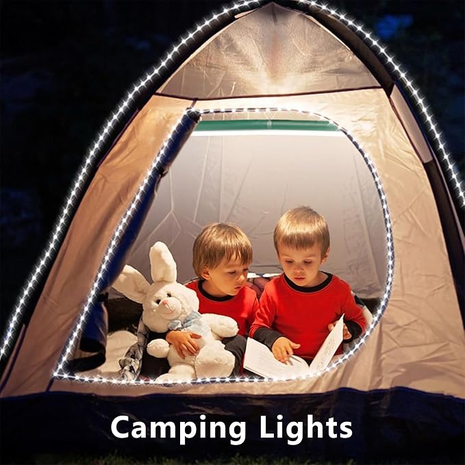 QITONG Solar Rope Lights, 2 Pack Each 33ft 100LED String Light Outdoor - Image 6