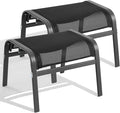 ONBRILL Outdoor Ottoman Foot Rest Set of 2, Textilene Fabric Outdoor Footstool by ONBRILL