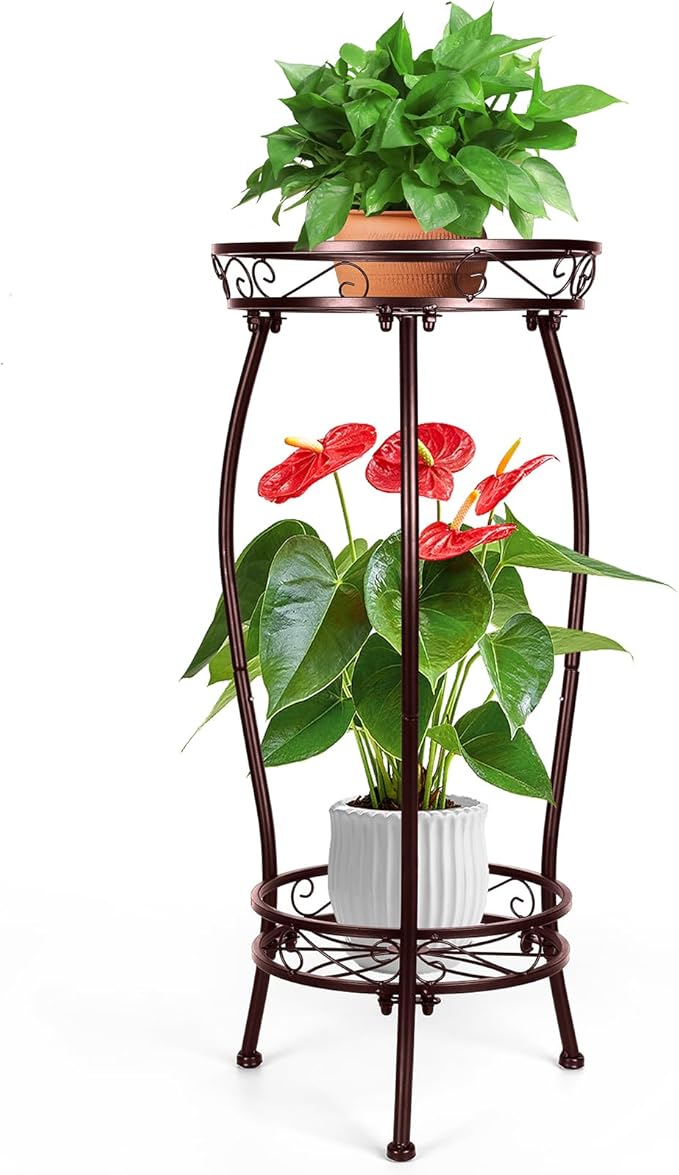 2 Tier Rustproof Iron Plant Stand by Unknown
