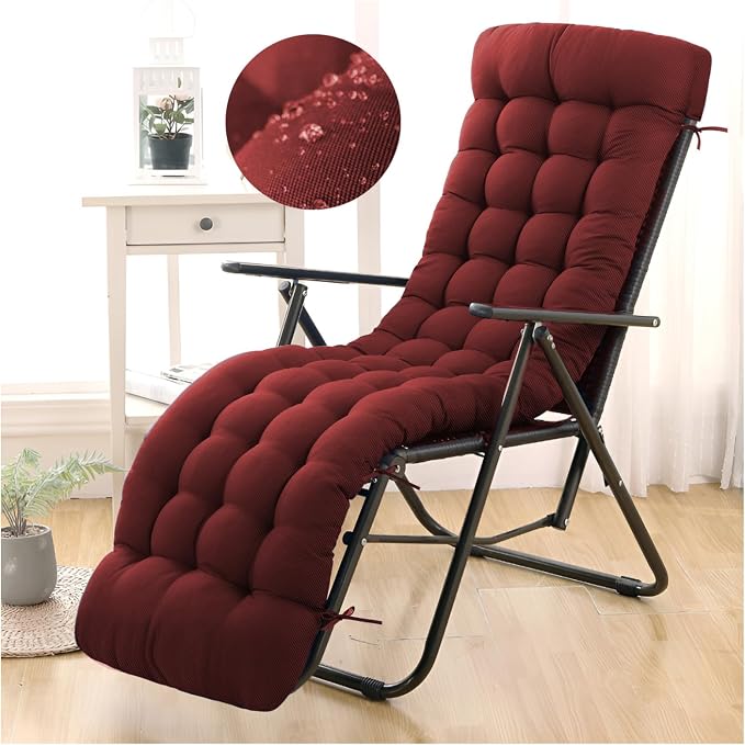 Patio Lounge Chair Cushion, Waterproof Zero Gravity Chair Cushions by Moutosne