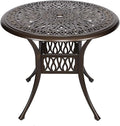 YUSING 35.4" Outdoor Dining Table, Patio Cast Aluminum Table, Furniture Set by YUYUSING