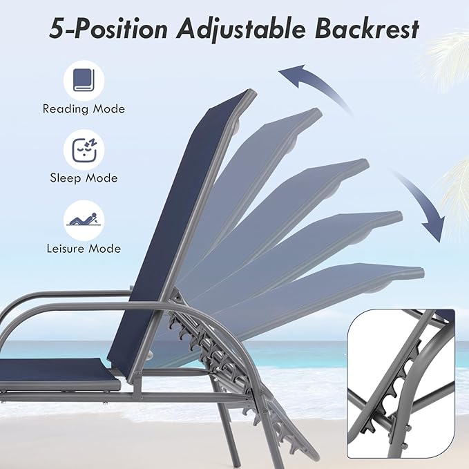 Giantex Patio Lounge Chair, Outdoor Chaise Lounge - Image 6