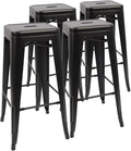 Devoko Metal Bar Stools 30" Indoor Outdoor Stackable Barstools Modern Style by DEVOKO