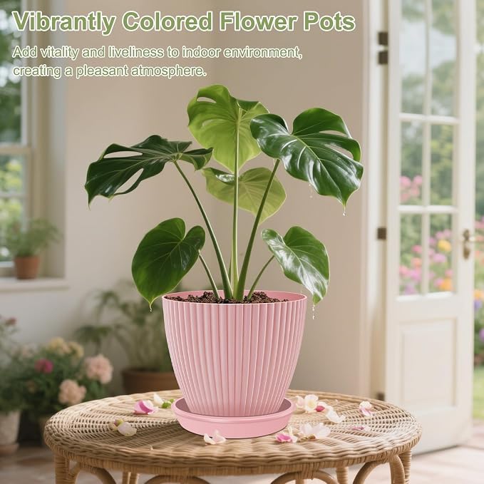 SupKing Plant Pots with Drainage Saucers 7.5/6.7/6/5/4/3.5 Inch Set of 6 - Image 6