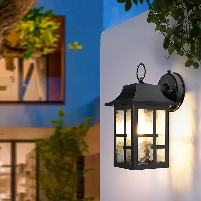 OKELI Dusk to Dawn Outdoor Wall Lights, Exterior Waterproof Lantern, Front - Image 9