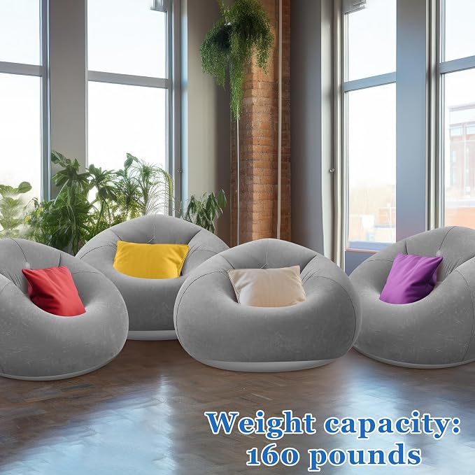 Realspring Inflatable Bean Bag Chairs Outdoor Blow up Camping Chairs Inflatable - Image 4