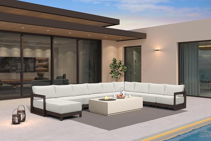 PURPLE LEAF Patio Furniture Set U-Shaped Outdoor Couch by Unknown