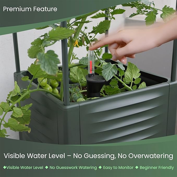 Tomato Planter Pot Tomato Box Raised Garden Bed 56.5" Tall Self-Watering and - Image 6
