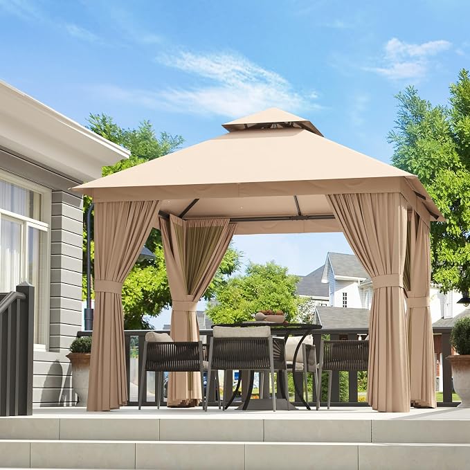 AOXUN Outdoor Gazebo for Patio 8x8 Metal Frame Canopy - Image 2