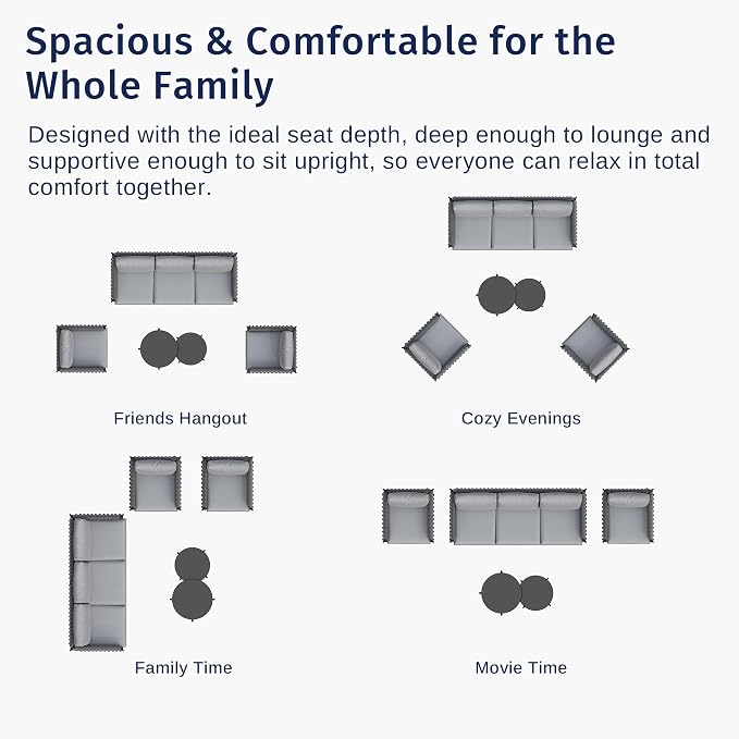 EAST OAK 5-Piece Patio Furniture Set | Life Chatter 5-Seat Outdoor Furniture | - Image 5