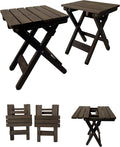 Outdoor Side Table, No Assembly Folding Wooden End Table by Sihanghome