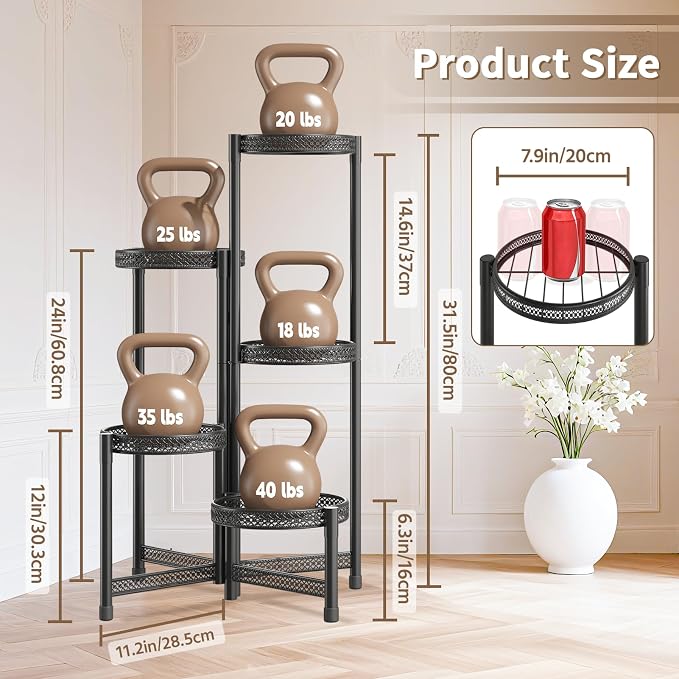 LASZOLA 5 Tiered Folding Tall Plant Stand Indoor Outdoor - Image 6