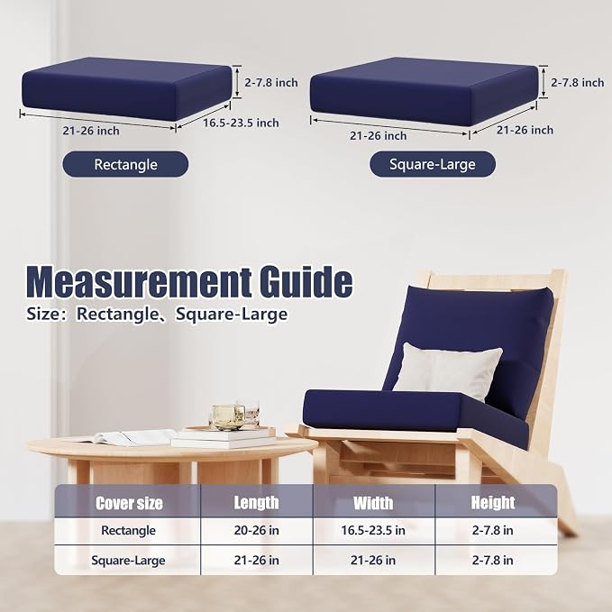 8Pcs Stretch Patio Cushion Covers, Outdoor Couch & Sofa Replacement Slipcovers - Image 2