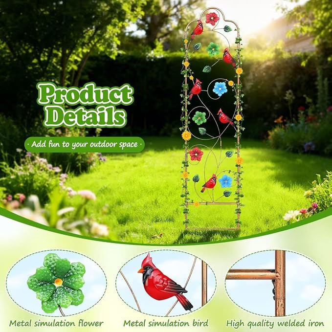 2 Pack Metal Garden Trellis Arched Fence Trellises - Image 5