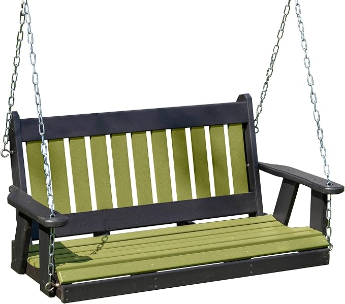 Mission Poly Lumber Wood 5FT Porch Swing Amish Craftsmandship Made in USA HDPE by Unknown