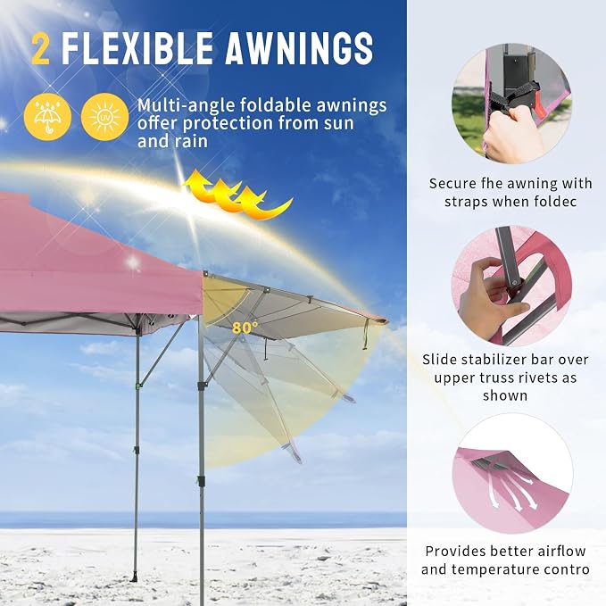 CROWN SHADES 10x10 Pop Up Canopy Tent - Image 3