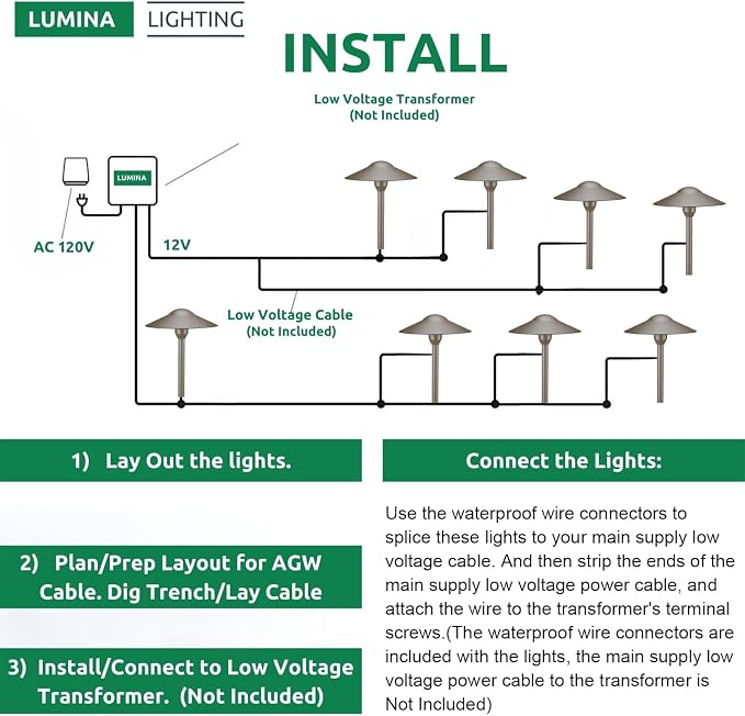 Lumina Lighting® 3W Landscape Lighting 12V Landscape Lights Low Voltage - Image 7