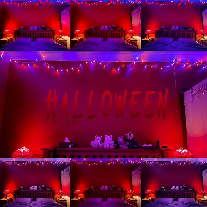 75.8 FT 200 LED Orange and Purple Halloween Tree Lights Indoor Outdoor - Image 4