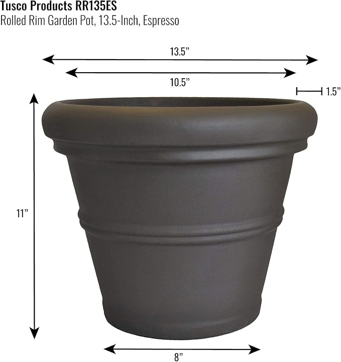 Tusco Products RR135ES Classic Rolled Rim Garden Planter - Image 2