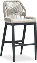 PURPLE LEAF Bar Stool 1 Piece Outdoor Bar Height Metal Stool Modern Wicker by PURPLELEAF