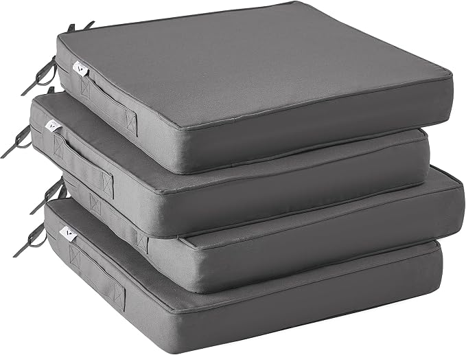 Outdoor Chair Cushions Set of 4, Waterproof Outdoor Seat Cushions by IPYNBAP