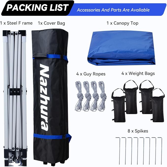 Nazhura 10' x 10' Pop Up Canopy Tent - Image 3