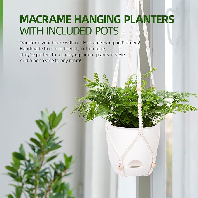 2-Pack 5.7-Inch Self-Watering Hanging Planters - Image 6