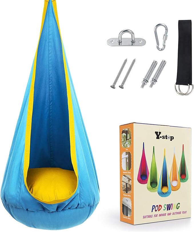 Y-STOP Kids Pod Swing Seat, Hanging Hammock Chair - Image 5