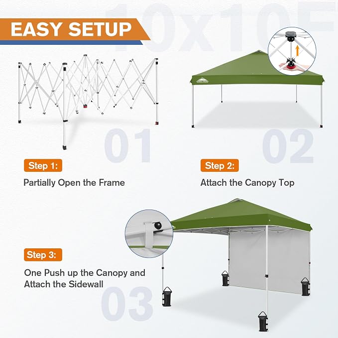 EAGLE PEAK Commercial Canopy 10x10 Pop Up Canopy Tent - Image 2
