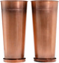 28in Tall Copper Planters Set of 2, Galvanized Steel Tall Outdoor Planter by Ultiteque