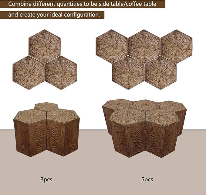 Afterglow Outdoor Hexagonal Side Table, Terrafab Material Natural Decorative - Image 7