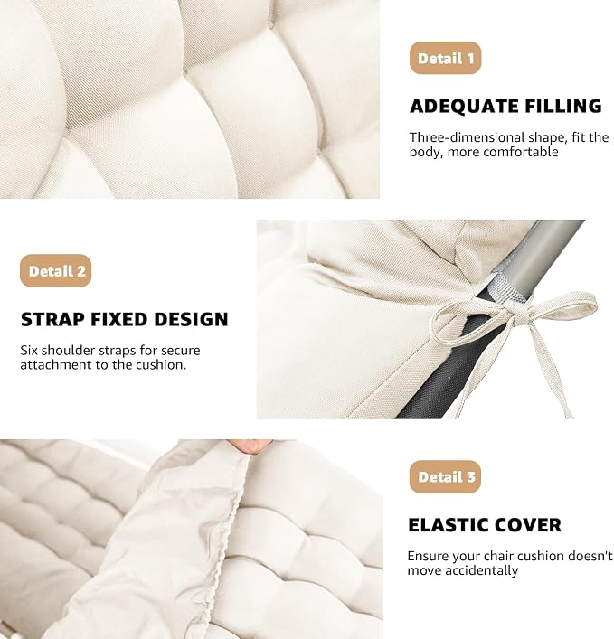 Patio Lounge Chair Cushion, Waterproof Zero Gravity Chair Cushions - Image 4