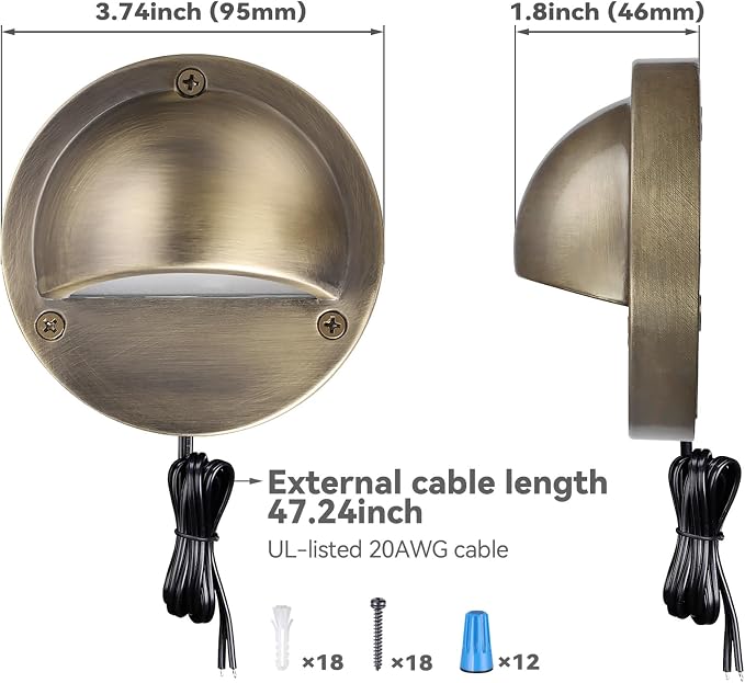 LEONLITE Update 5CCT LED Low Voltage Deck Lights, 180LM 3.74inch Landscape Step - Image 6