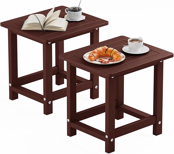 YEFU Outdoor Side Table for Patio: 16" HIPS Weather by YEFU
