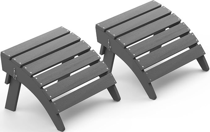 SERWALL Folding Adirondack Chair Footrest Set of 2, Adirondack Ottomans Without by SERWALL
