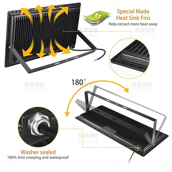 600W 2pack LED Stadium Flood Lights, 67500LM Super Bright LED Arena Outdoor - Image 5
