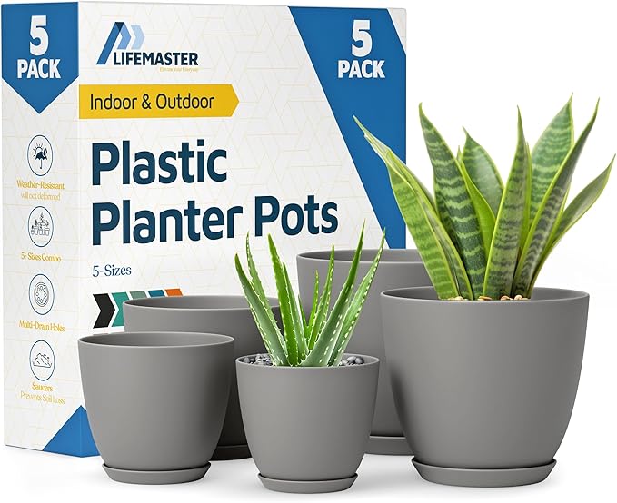 Planter Pots with Drainage Holes by LIFEMASTER