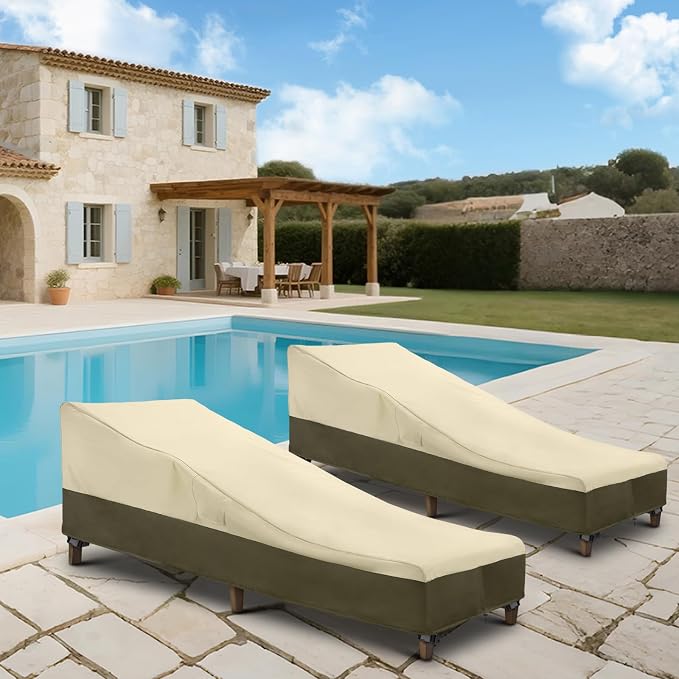 SunPatio Chaise Lounge Cover Outdoor Waterproof, Heavy Duty 2 Pack Patio Lounge - Image 9