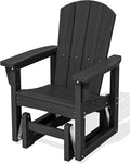 SERWALL Outdoor Glider Chair, HDPE Patio Glider Rocker All-Weather Porch Glider by SERWALL